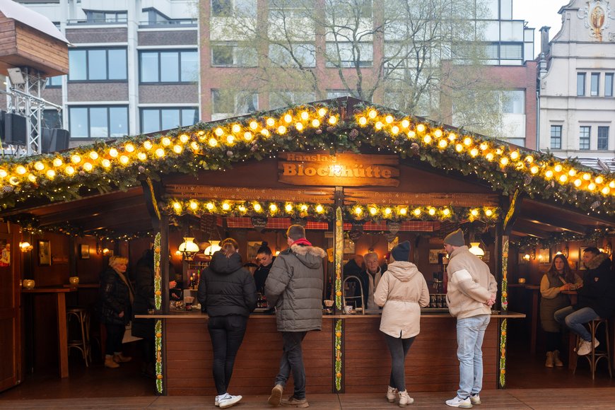 Hansla's Blockhütte auf dem Lamberti-Markt 2025. Foto: Sascha Stüber