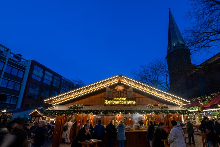 Hansla's Schlemmerhütte auf dem Lamberti-Markt 2025. Foto: Sascha Stüber