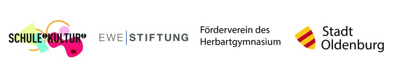 Logo von Schule:Kultur, EWE- Stiftung, Förderverein des Herbartgymnasiums und der Stadt Oldenburg als Sponsore des Projektes. Foto: Stadt Oldenburg des Projekte