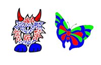Ringelmonster und Schmetterling. Zeichnung: Stadt Oldenburg