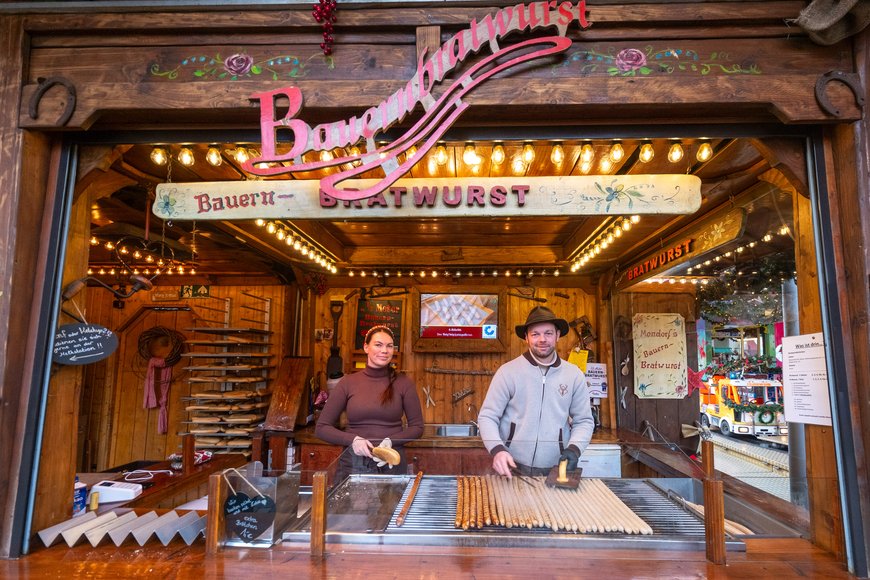 Bauernbratwurst auf dem Lamberti-Markt 2025. Foto: Sascha Stüber