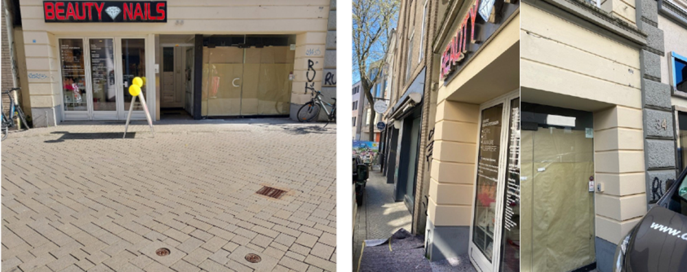 Aktion „einWANDfrei saubere City“ – Vorher/Nachher Lange Straße 33. Foto: Projekt „einWANDfrei“/Stadt Oldenburg