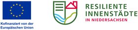 Logo des Förderprogramms "Resiliente Innenstädte" in Niedersachsen. Quelle: EU