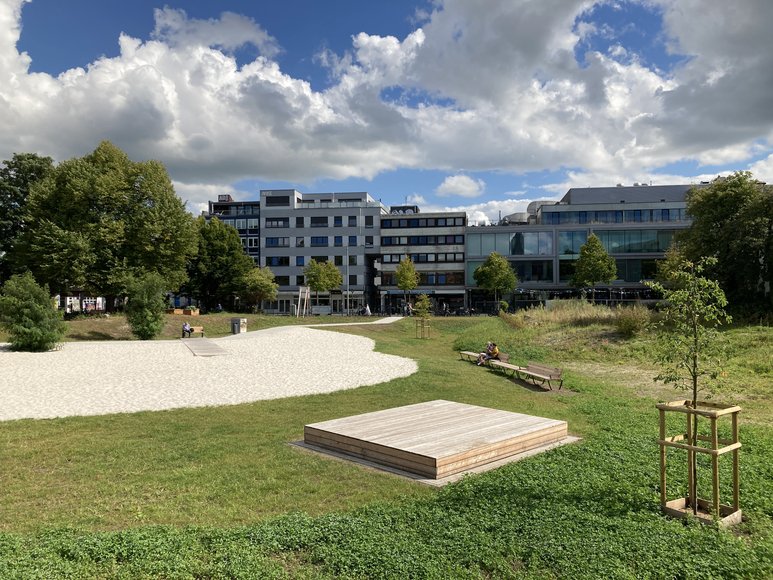 Blick über die Freizeitfläche Richtung Heiligengeiststraße. Foto: Stadt Oldenburg
