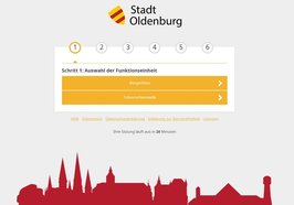 Screenshot der Startseite des neuen Online-Terminvergabesystems VOIS/TEVIS. Screenshot: Stadt Oldenburg
