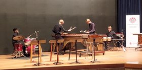 Madou Huntemann, Neo Wernecke, Finn Ihnken und Arved Bürggräf beim Landeswettbewerb Jugend musiziert. Foto: Wilfried Stiekel