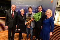 Stephan Weil (von links), Germaid Eilers-Dörfler, Robert Habeck, David McAllister und Johanna Wanka auf dem Berliner Kohlessen 2019. Foto: Torsten von Reeken