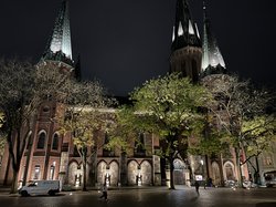 Probebeleuchtung an der Lamberti-Kirche. Foto: Stadt Oldenburg