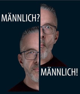 Zwei Hälften eines männlichen Gesichts, halb Grimasse, halb ernst. Foto: Johannes Bichmann/Soulphoto Grafik: Thomas Robbers