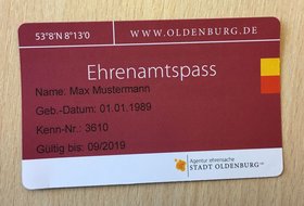 Muster eines Ehrenamtspasses. Foto: Stadt Oldenburg