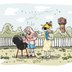 Vorschau: Eine Frau will ihren grillenden Mann mit Sonnencreme einschmieren. Illustration: Hannes Mercker