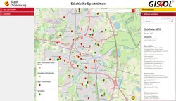 Screenshot Web-Applikation Sportstätten. Foto: Stadt Oldenburg