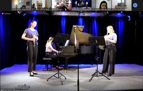 Leisteten einen musikalischen Beitrag zur digitalen Gedenkfeier: (von links) Lea Schröder, Eilika Hempel und Caroline Renz aus der Musikschule der Stadt Oldenburg. Foto: Stadt Oldenburg