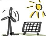 Grafik mit Solarpaneel, Windrad und Sonne. Foto: Stadt Oldenburg