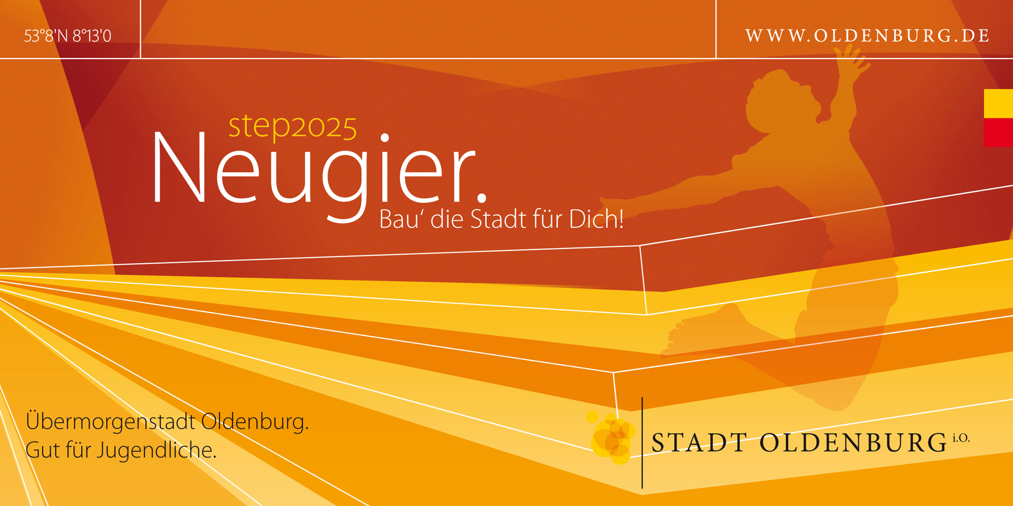 Titel des Jugendflyers: "step2025 - Neugier - Bau die Stadt für dich". Foto: stockwerk2